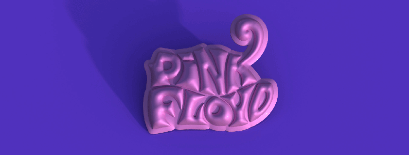 rosado Floyd logo joyería joya música rock banda legendario psicodelia progresivo álbumes guitarras sintetizadores icono letras Roger aguas david Gilmour oscuro Luna pared conciertos experimentación leyenda 3d print model - Mito3D