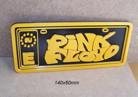 pink floyd mini license plate logo poster sign signboard rock band group 3d print model - Mito3D