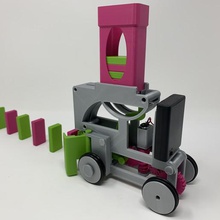 pink green domino machine ii gadget 360 fusion autodesk ultimaker 3d print model - Mito3D