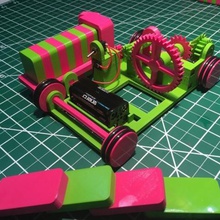pink green domino machine gadget 3d print model - Mito3D