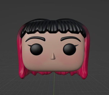 pink hair funko pop custom 3d print model - Mito3D