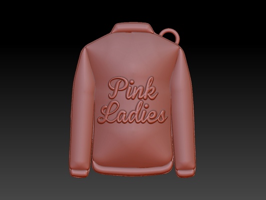 pink ladies jacket keyring 3d print model - Mito3D