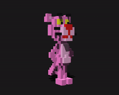 rosado pantera pixel 3d rosado pantera pixel 3d figura 3d print model - Mito3D