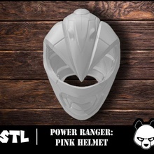 pink power ranger helmet stl files 3d model cosplay game mask red morpher toy 3d print model - Mito3D