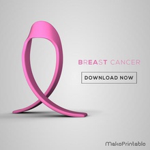 pink ribbon art breast cancer awarness 3d printable 3d print model - Mito3D