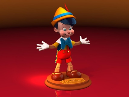 Pinocchio disney art dessin animé personnage fanart fantoche modèles collectionner 3d print model - Mito3D