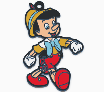 Pinocchio porte clés personnage disney bois rêves enfant récit aventures cadeau 3d stl charme souvenir magie impression collectionner enfance fantoche amusement 3d print model - Mito3D