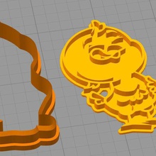 pintinho amarelinho cortador biscoito a arte cookie galinha 3d print model - Mito3D
