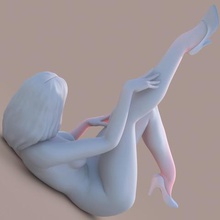 pin-up art woman girl female pin up posture figurine sexy pinup 3d print model - Mito3D