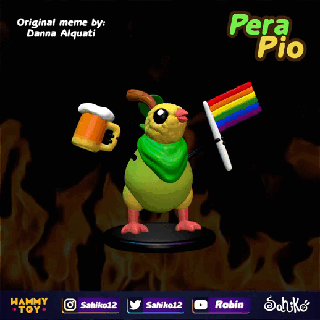 pio pear collectable danna alquati chicken meme funny creature wammy toy 3d print model - Mito3D