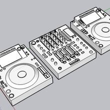 pioneer dj turntables sound mix deco miniature 3d print model - Mito3D