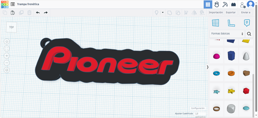 pioneer keychain 3d print model - Mito3D