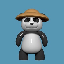 pipanda Panda chapeau animal jouet 3d print model - Mito3D