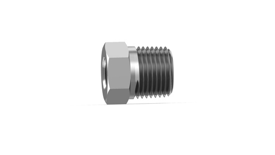 pipe bushing reducer 3 8 npt 1 f fitting hex head connector plumbing industrial piping 3d print model - Mito3D