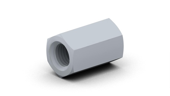tubo accoppiamento 1 4 npt esadecimale connettore montaggio industriale metallo rimpolpante tubazioni 3d print model - Mito3D