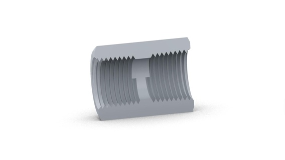 tubo acoplamento 1 npt hex conector apropriado industrial metal engordar encanamento 3d print model - Mito3D