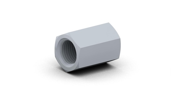 tubo acoplamento 3 4 npt hex conector apropriado industrial metal engordar encanamento 3d print model - Mito3D