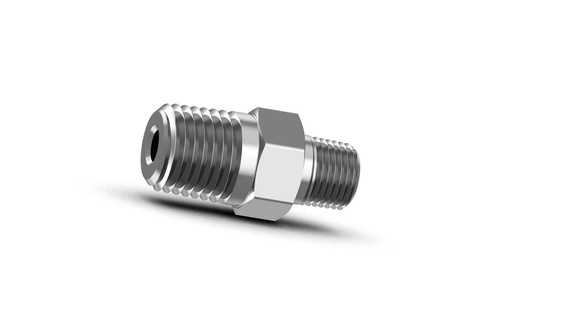 pipe nipple reducer 1 4 npt 8 fitting industrial connector plumbing reducing 3d print model - Mito3D