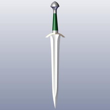 pipin espada art el señor de los anillos ron la cuchilla merry hobbit 3d print model - Mito3D