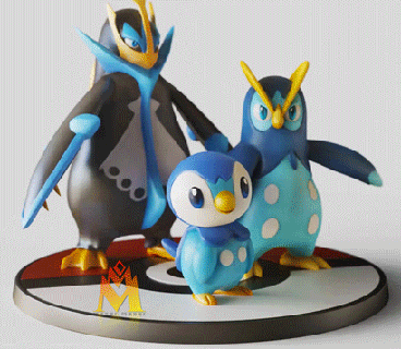 pipi prinplup empoléon évolution fan art pok lun figurine pokemon fanart figure jouet nintendo 3d Jeu anime Pokémon unir 3d print model - Mito3D