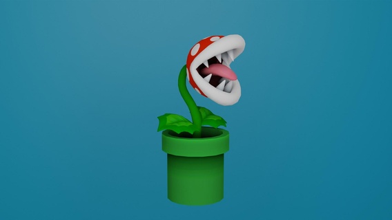 Piranha Pflanze Mario bros 3d print model - Mito3D