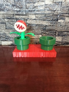 piranha pianta matita titolare supporto Mario bros penna nintendo 3d print model - Mito3D