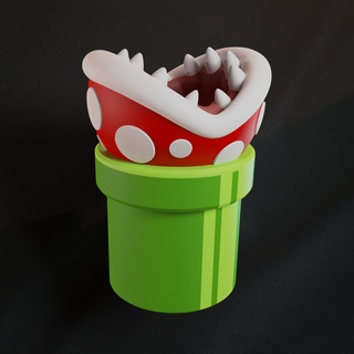 Piranha Pflanze Vase Zuhause Haus Mario Super 3d print model - Mito3D