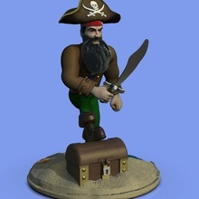 pirata juguete negro barba 3d print model - Mito3D