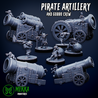 pirate artillery pirates orc orcs ork orks gun handgun musket flintlock cannon cannons arty free booter 3d print model - Mito3D