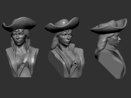 pirata negro viuda busto justicia liga vengadores antiguo mundo estatua maravilla 3d print model - Mito3D