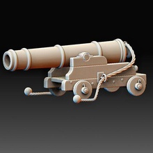 pirate canon gadget armes art haute poly jouet 3d print model - Mito3D