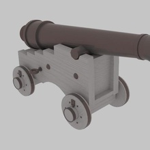 pirate cannon game ready lowpoly poly low ship blast privateer bounty private old bomb range artillery weapon gun 3d print model - Mito3D