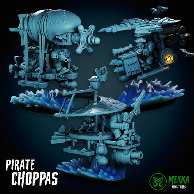 pirata choppas jogos piratas ork orks orc orcs heli choppa helicóptero vôo gobbo pássaro pássaros mar freebooter guerra martelo 3d print model - Mito3D