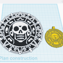 pirate crane art jewel medallion skull decoration wall decor 3d print model - Mito3D