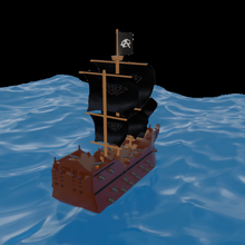 pirate ship game boats ships pirates guns sea cannon 3d print model - Mito3D