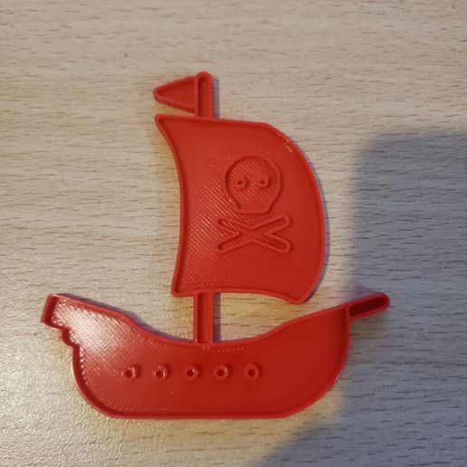 pirate ship - cutter boat cookie cutting 3D print model - Mito3D