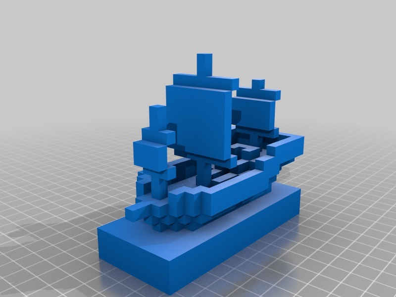 pirata Embarcacion 3 Minecraft 3d impresión 3D print model - Mito3D
