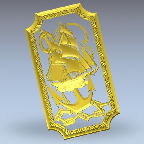 pirate ship boat frame art 3D print model - Mito3D