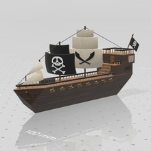 Piraten-Schiff Spiel Kunst-Spielzeug Boot Meer Ozean marine psl Gebäude Fass Seeleute 3d print model - Mito3D