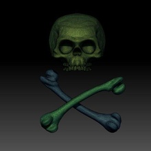pirate skull cranium black flag voodoo magic 3d print model - Mito3D