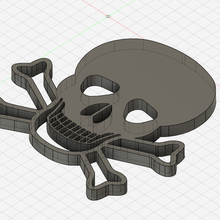 Pirat Schädel gekreuzte Knochen 3d print model - Mito3D
