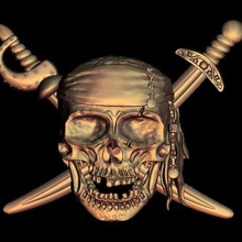 pirate skull logo arte 3d print model - Mito3D
