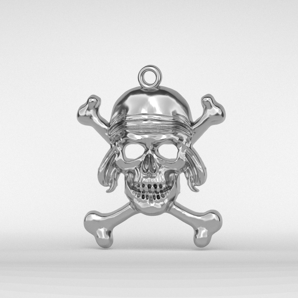 pirate crâne pendentif bijoux colgante calavera 3D print model - Mito3D