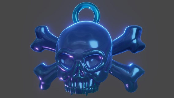 pirata cranio pendente portachiavi ciurma pirati collana 3d print model - Mito3D