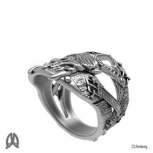 pirate skull ring gioielli Anello 3d 3d print model - Mito3D