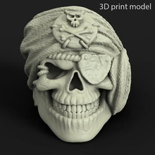 pirata caveira vol1 anel de impressão 3d do modelo jóias a moda ornamento bandana fantasia horror anceint 3d print model - Mito3D