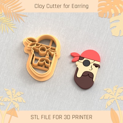 pirate summer clay cutter tools earring turtle beach shell 3d print model - Mito3D