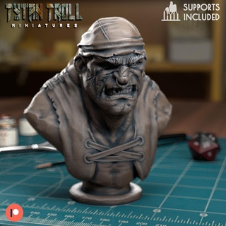 pirate thug - pre-supported dnd miniature minis dungeons dragons 32mm tytantroll miniatures patreon pirates arggg 3d print model - Mito3D