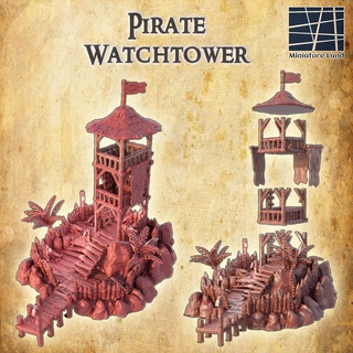 pirate watchtower 28 mm tabletop terrain 3d print model - Mito3D