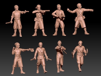 pirates & sailors boarding 18th century set 1 Game 3d print model - Mito3D